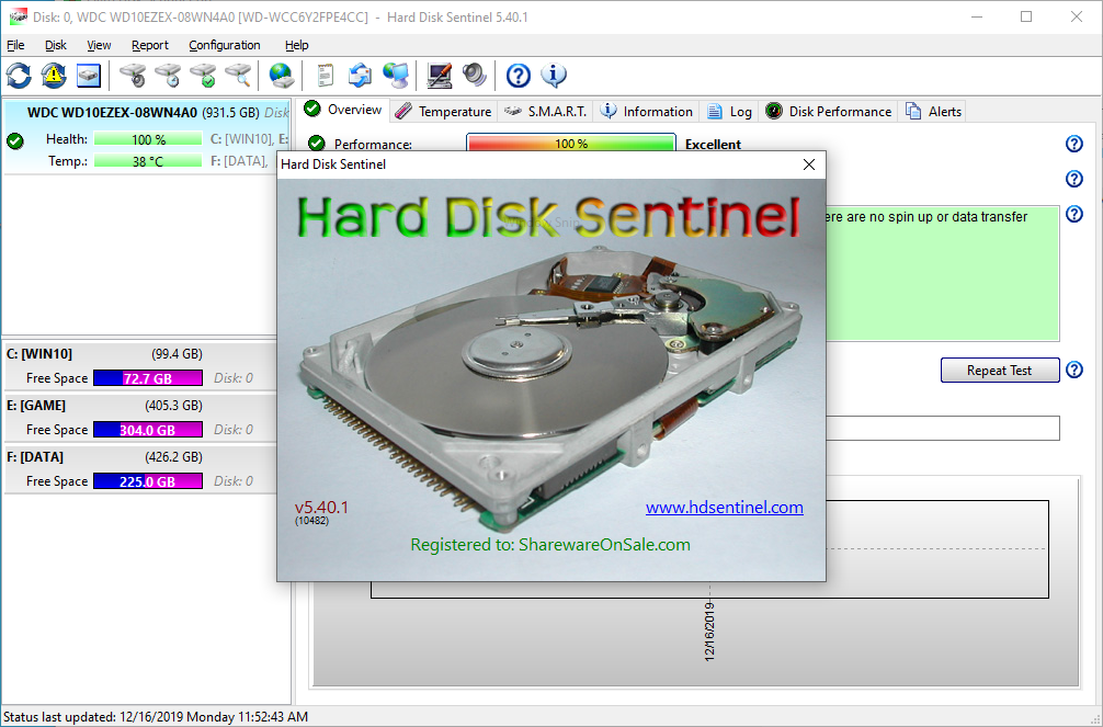 Hard Disk Sentinel Bản quyền miễn phí