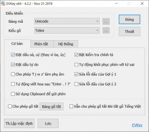 EVkey 4.2.2 – Phần Mềm Gõ Tiếng Việt Tốt Nhất 2019