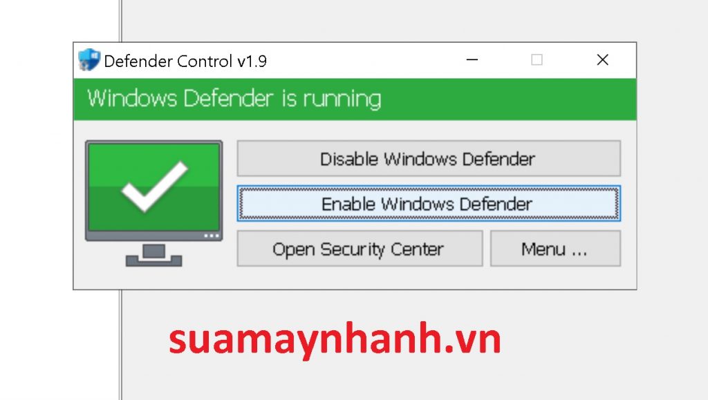 windows defender control
